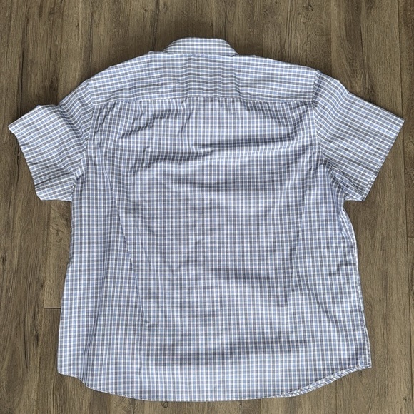 Men's UNTUCKit Dante short sleeve Blue Checkered button down Shirt - Picture 5 of 5